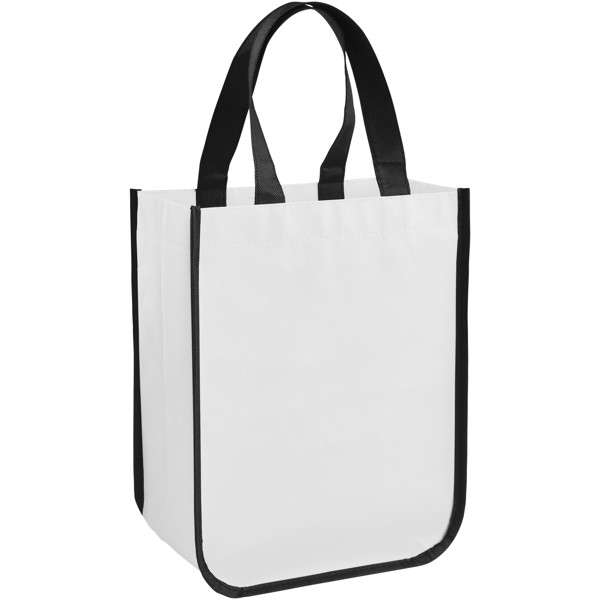 Bolsa Tote pequeña de compra laminada "Acolla" - Blanco
