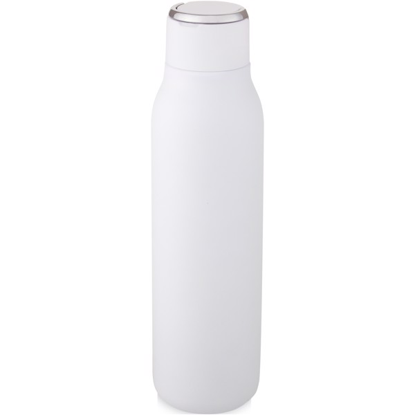Marka 600 ml copper vacuum insulated bottle with metal loop - White