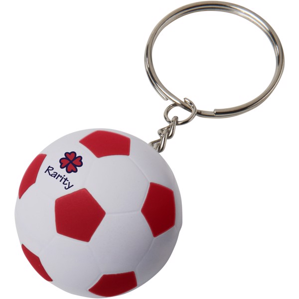 Llavero balón de fútbol "Striker" - Rojo / Blanco