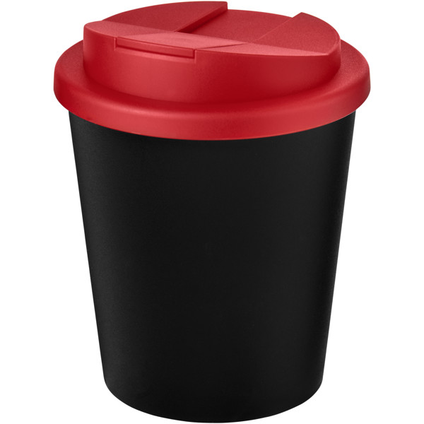 Americano® Espresso Eco 250 ml recycled tumbler with spill-proof lid - Black / Red
