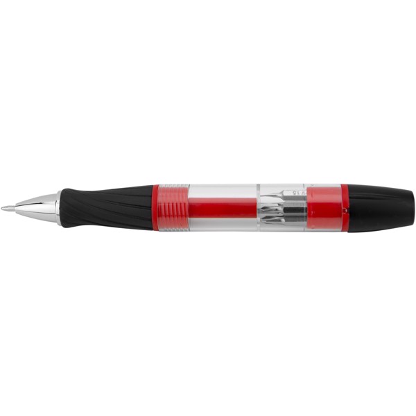 King 7-function screwdriver with LED light pen - Red
