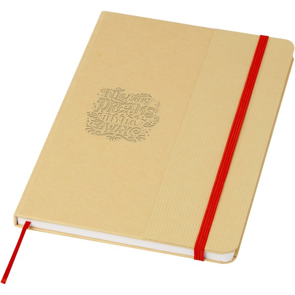 Nelida A5 recycled cardboard hard cover notebook - Red