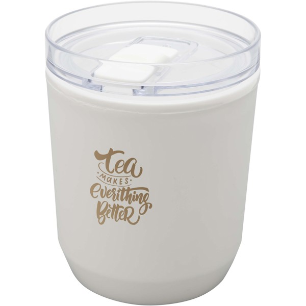 Hudson 180 ml recycled plastic double-wall tumbler - White