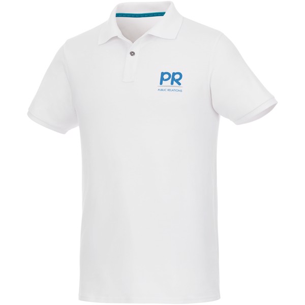 Beryl short sleeve men's organic recycled polo - White / XS