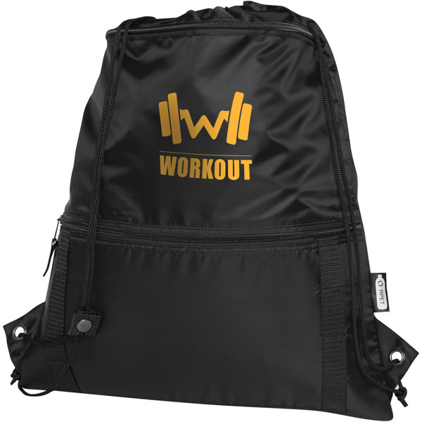 Adventure recycled insulated drawstring bag 9L - Black