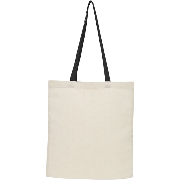 Nevada 100 g/m² cotton foldable tote bag 7L - Natural / Solid Black