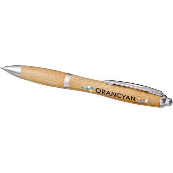 Nash bamboo ballpoint pen (blue ink) - Natural / Silver