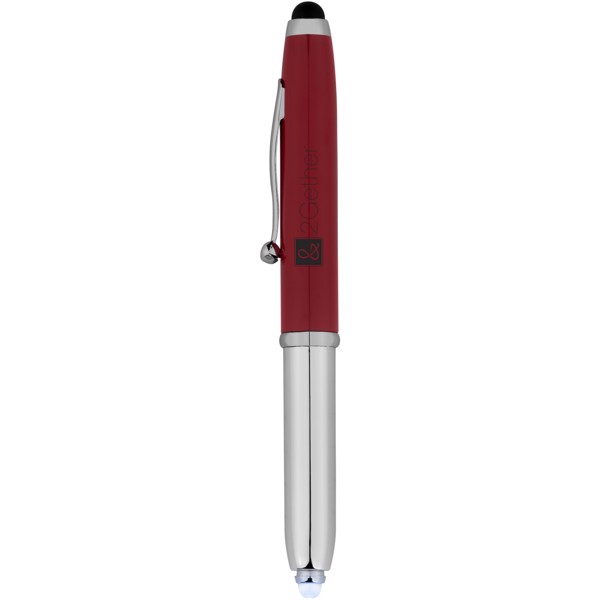Kuličkové pero a stylus Xenon - Červená s efektem námrazy / Stříbrný