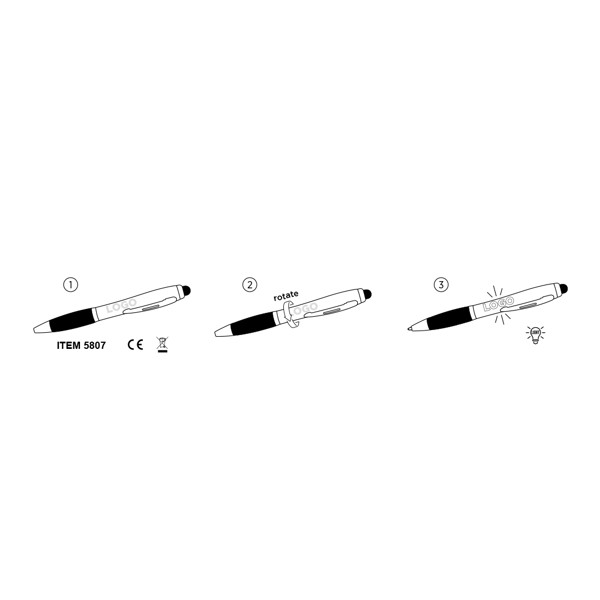 Stylus Touch Ball Pen Heban - Silver