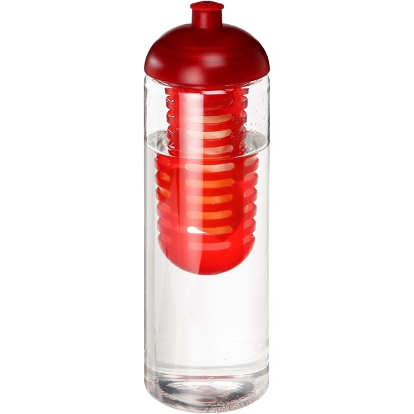 H2O Vibe 850 ml lahev s infuzérem a kupolovitým víčkem - Průhledná / Červená s efektem námrazy