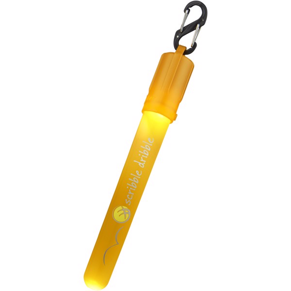Fluo LED glow stick with clip - Yellow