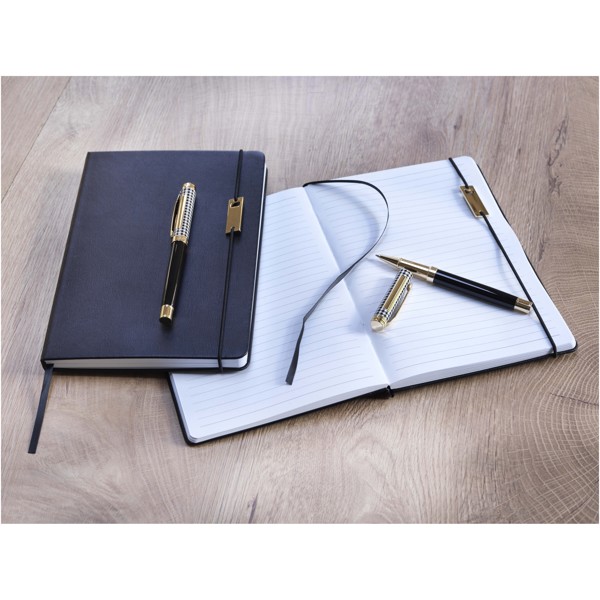 Legato A5 notebook and rollerball pen set (blue ink) - Black