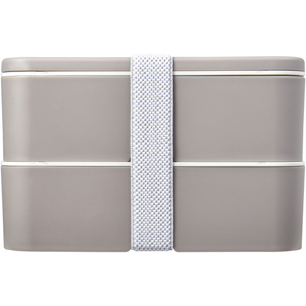 MIYO Renew 700+700 ml double layer lunch box - Pebble Grey / Pebble Grey / White