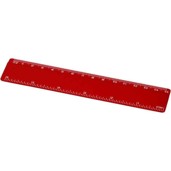Refari 15 cm recycled plastic ruler - Red