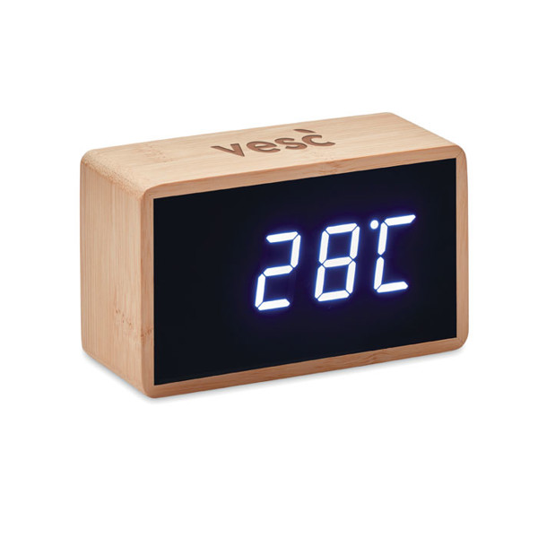LED Tisch Uhr Bambus Miri Clock