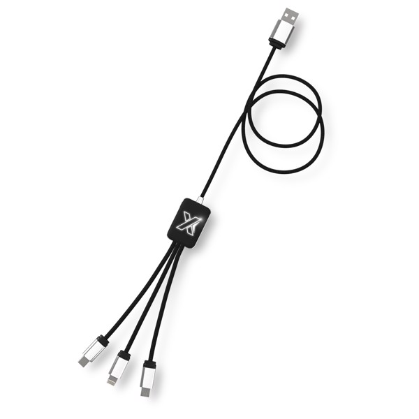 SCX.design C17 easy to use light-up cable retroiluminado - Negro intenso / Blanco