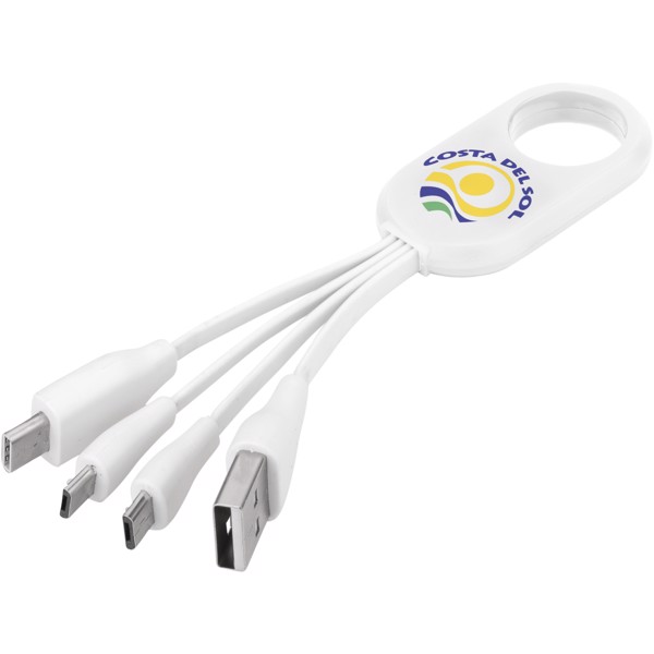 Troup 4-in-1 charging cable with type-C tip - White