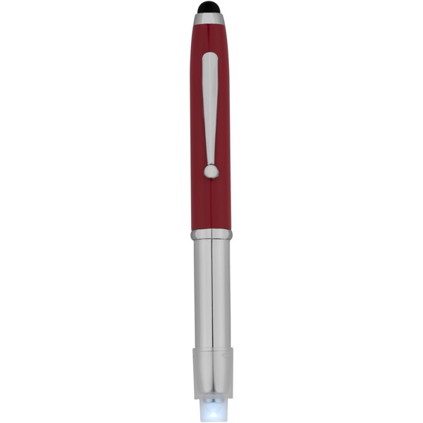 Kuličkové pero a stylus Xenon - Červená s efektem námrazy / Stříbrný