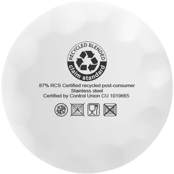 Cove 500 ml RCS certified recycled stainless steel vacuum insulated bottle - White