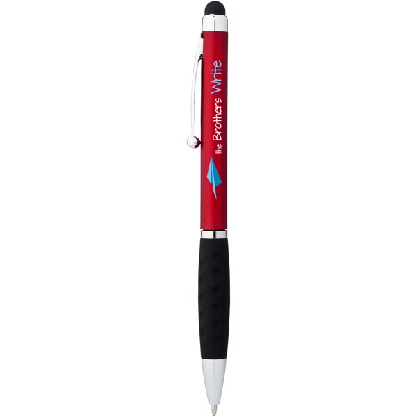 Kuličkové pero a stylus Ziggy - Červená s efektem námrazy / Černá