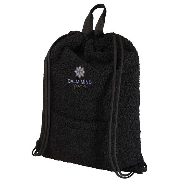 Bear GRS recycled sherpa drawstring backpack 9L - Black