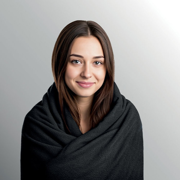 2 in 1 travel blanket set Cozy - Black