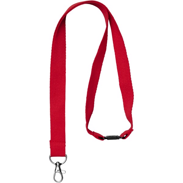 Lanyard de algodón con clip de seguridad "Dylan" - Rojo