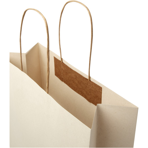 Agricultural waste 150 g/m2 paper bag with twisted handles - 31 x 12 x 41 cm