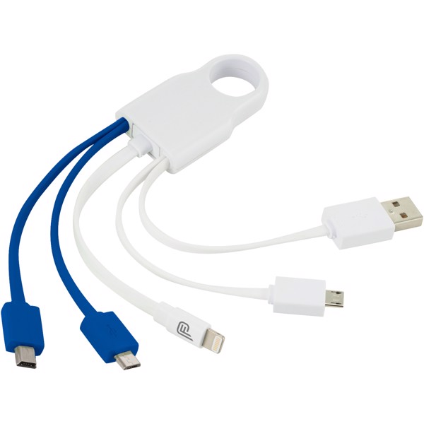 Squad 5-in-1 charging cable set - White / Blue