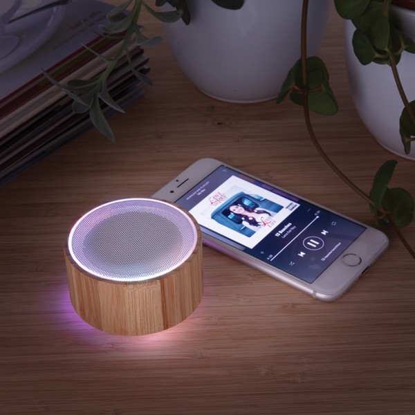 Bamboo wireless speaker - White / Brown
