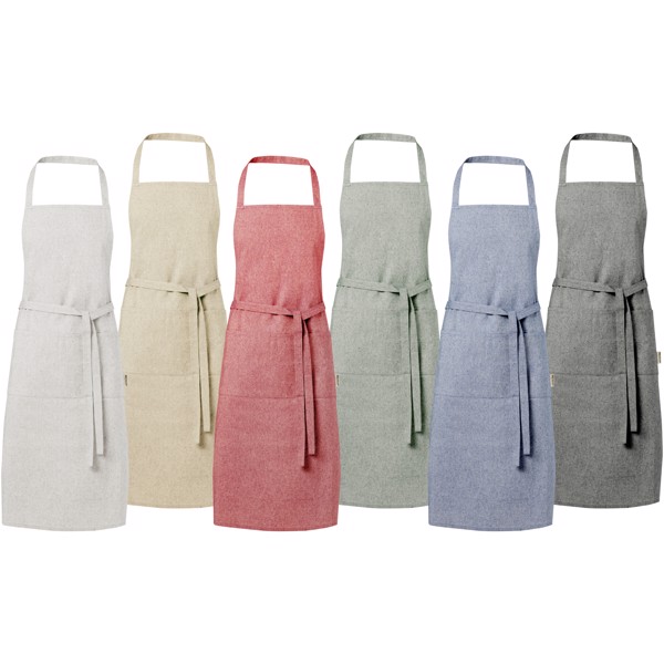 Pheebs 200 g/m² recycled cotton apron - Heather green