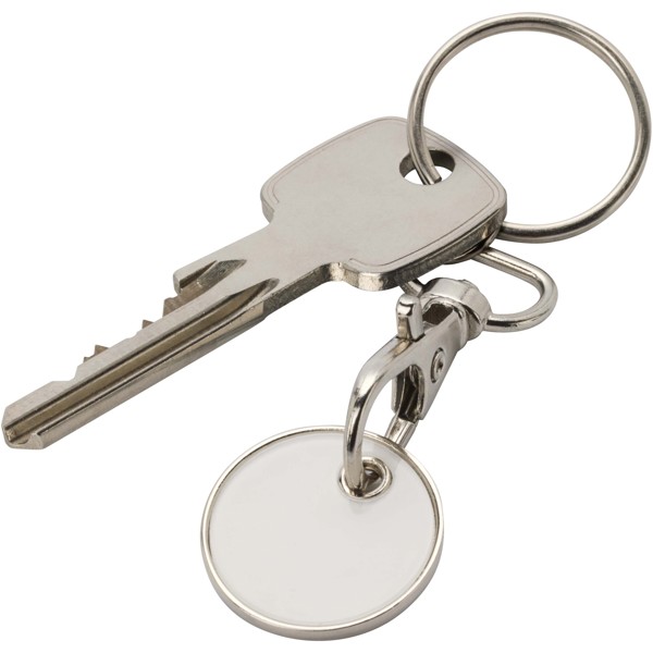 Rory keyring with trolley coin - White