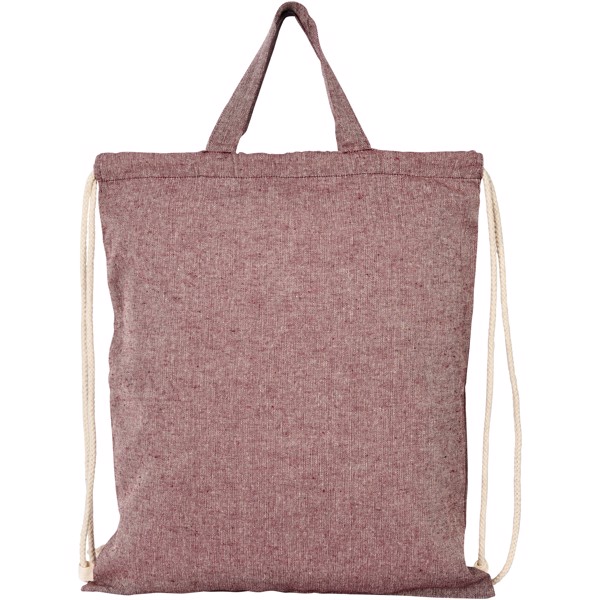 Mochila de cuerdas con asas de algodón reciclado de 150 g/m "Pheebs" - Granate mezcla