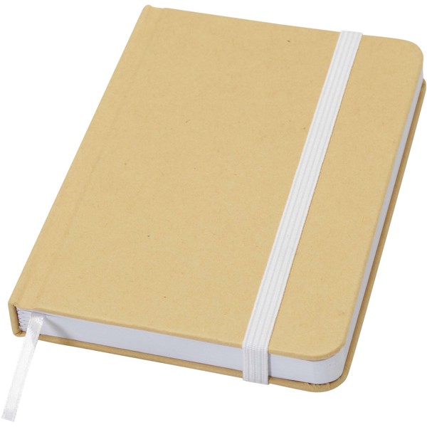 Reed A6 recycled hard cover notebook with plain pages - White