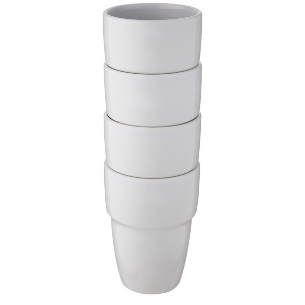 Staki 4-piece 280 ml stackable mug gift set - White