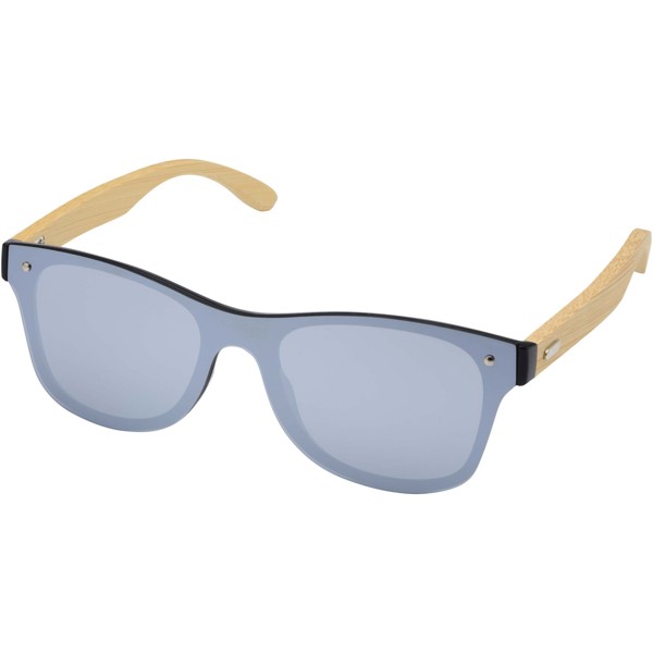 Tan sunglasses with bamboo temples - Silver