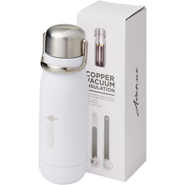 Yuki 350 ml copper vacuum insulated sport bottle - White