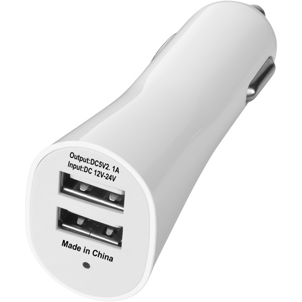 Pole dual car adapter - White