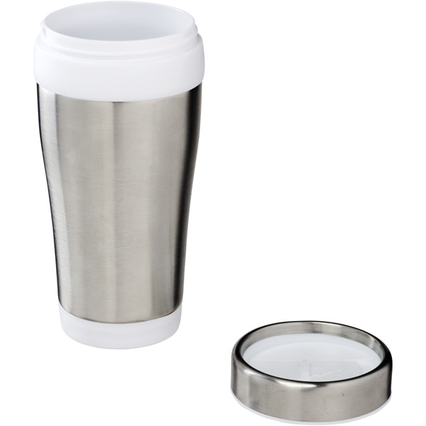 Elwood 410 ml RCS certified recycled stainless steel insulated tumbler - White