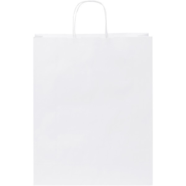 Kraft 80-90 g/m2 paper bag with twisted handles - 32 x 12 x 40 cm - White