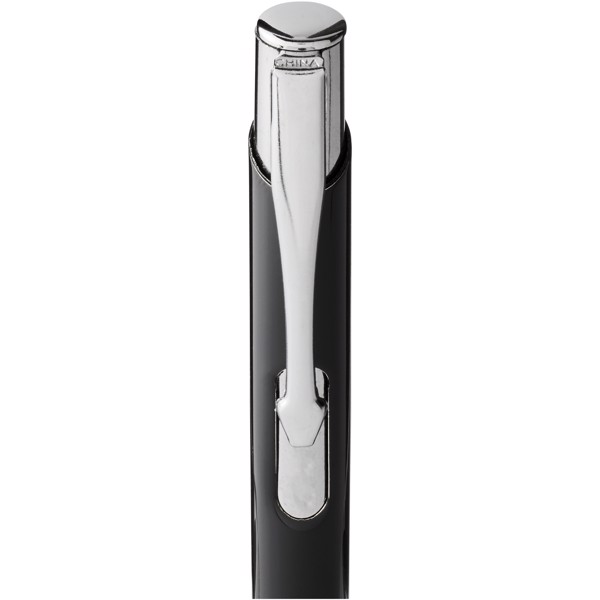 Moneta laser colour aluminium click ballpoint pen - Solid black / Silver