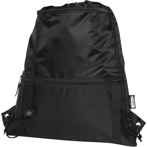 Adventure recycled insulated drawstring bag 9L - Black