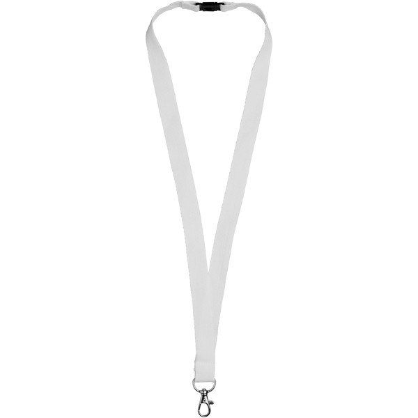 Dylan Baumwoll Lanyard mit Sicherheitsclip - weiss