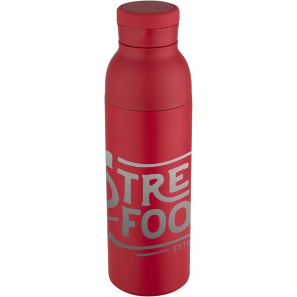 Illuminate 650 ml RCS recycled stainlesss steel double wall insulated water bottle - Red