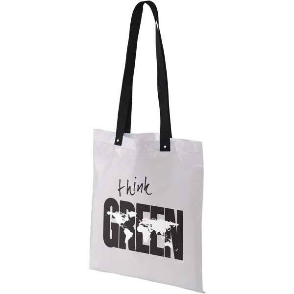 Uto coloured handles convention tote bag - White / Solid black