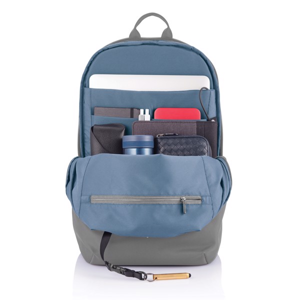 Bobby Soft, anti-theft backpack - Grey / Blue