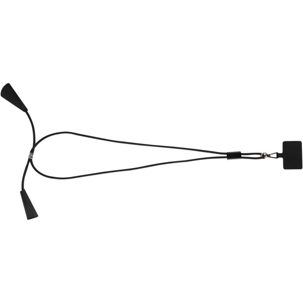 Funi recycled plastic smartphone lanyard with built-in data sync and 100W fast charge 5-in-1 cable