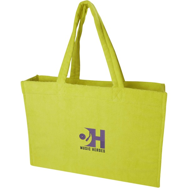 Siam GRS recycled terry beach tote bag 13L - Lime