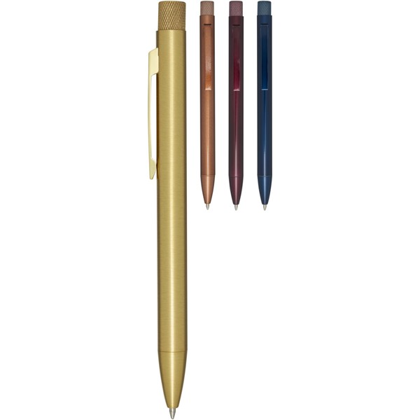 Beatriz recycled brass ballpoint pen (black ink) - Blue