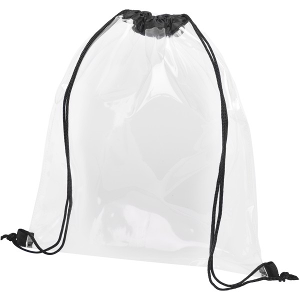 Lancaster transparent drawstring bag 5L - Solid Black / Transparent Clear